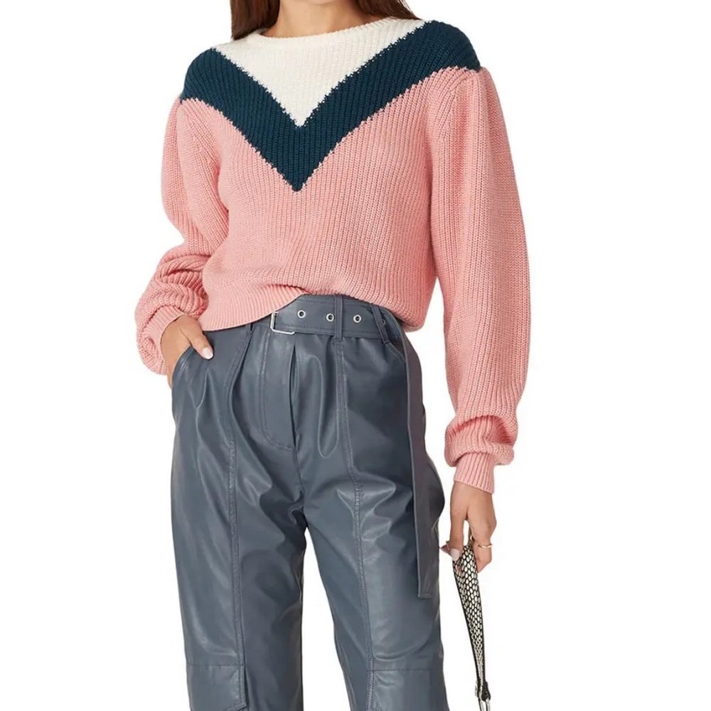 NWT Victor Glemaud Intarsia Shaker Knit Sweater